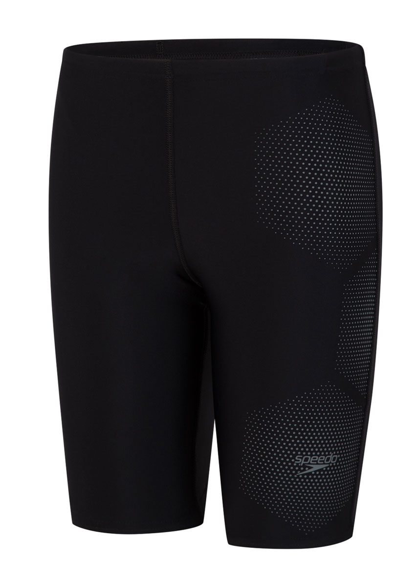 Speedo Boy's Tech Placement Jammer - Black / Ardesia-0