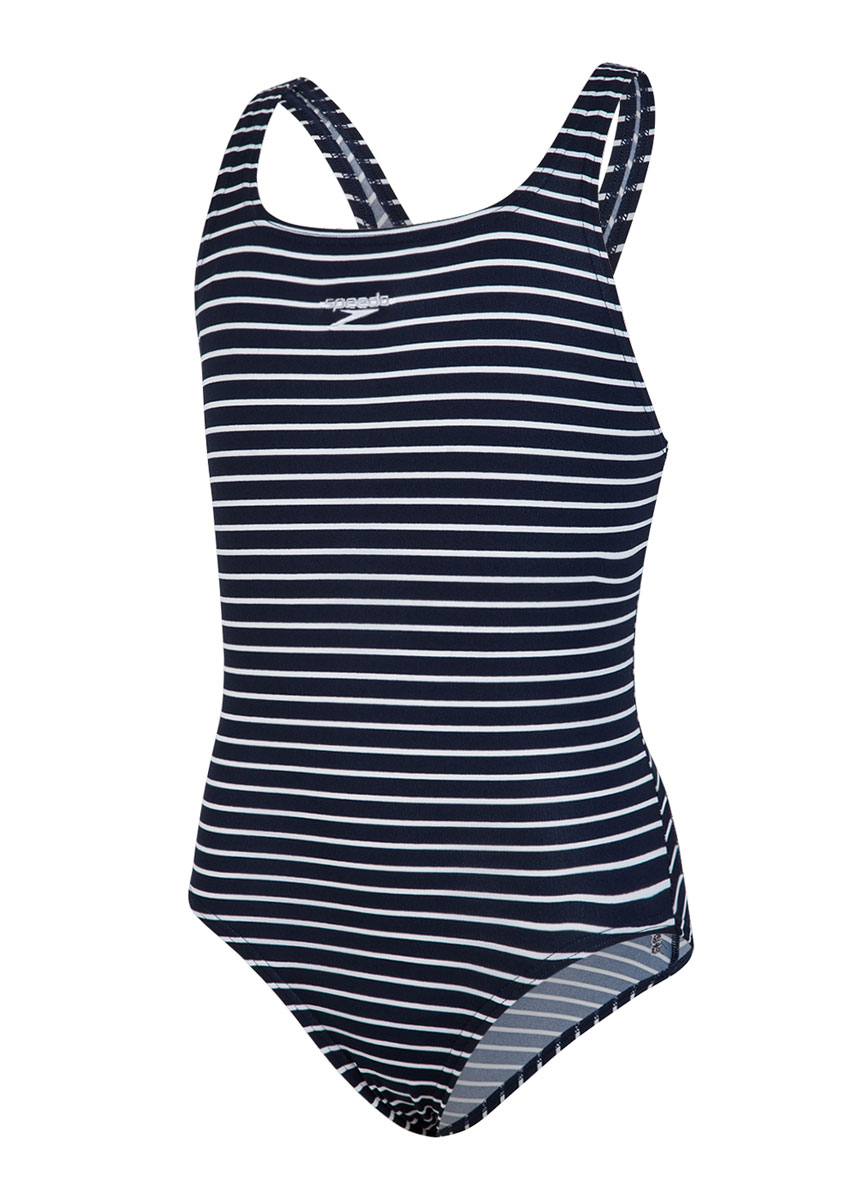 Speedo Girl's Endurance+ Printed Medalist Swimsuit - Ture Navy / White-533039