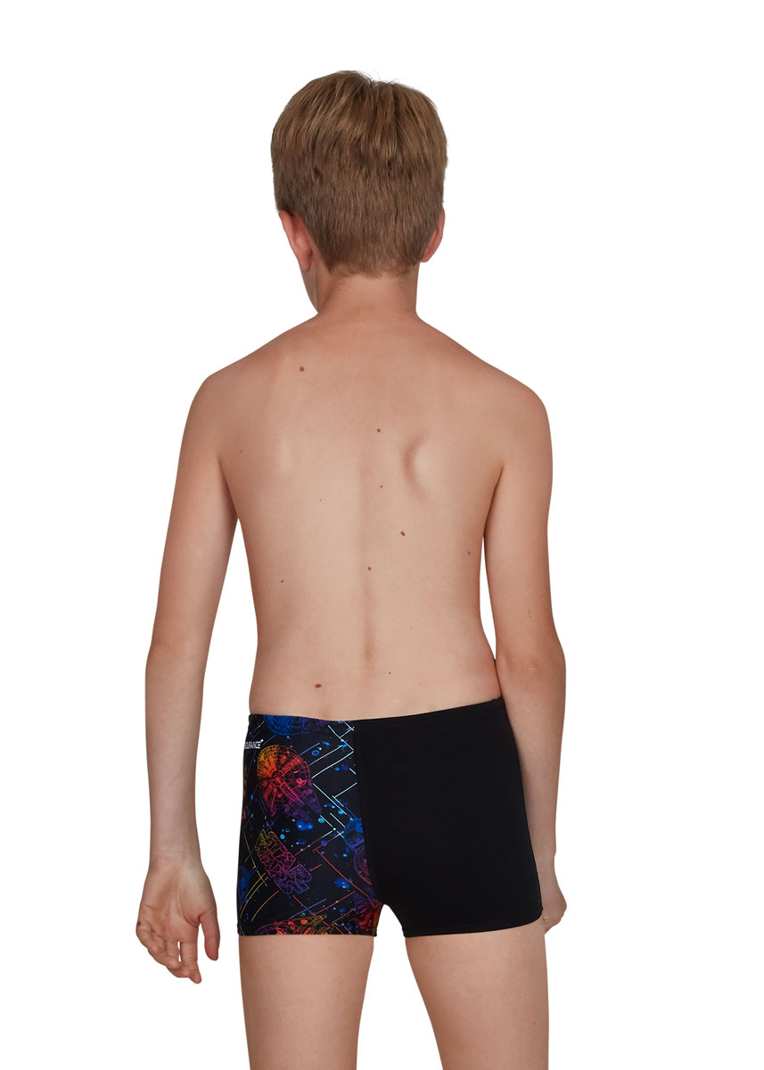 Speedo Boy's Star Wars Digital Allover 1 Leg Aquashort - Black / Cosmo / Phoenix Red-brand