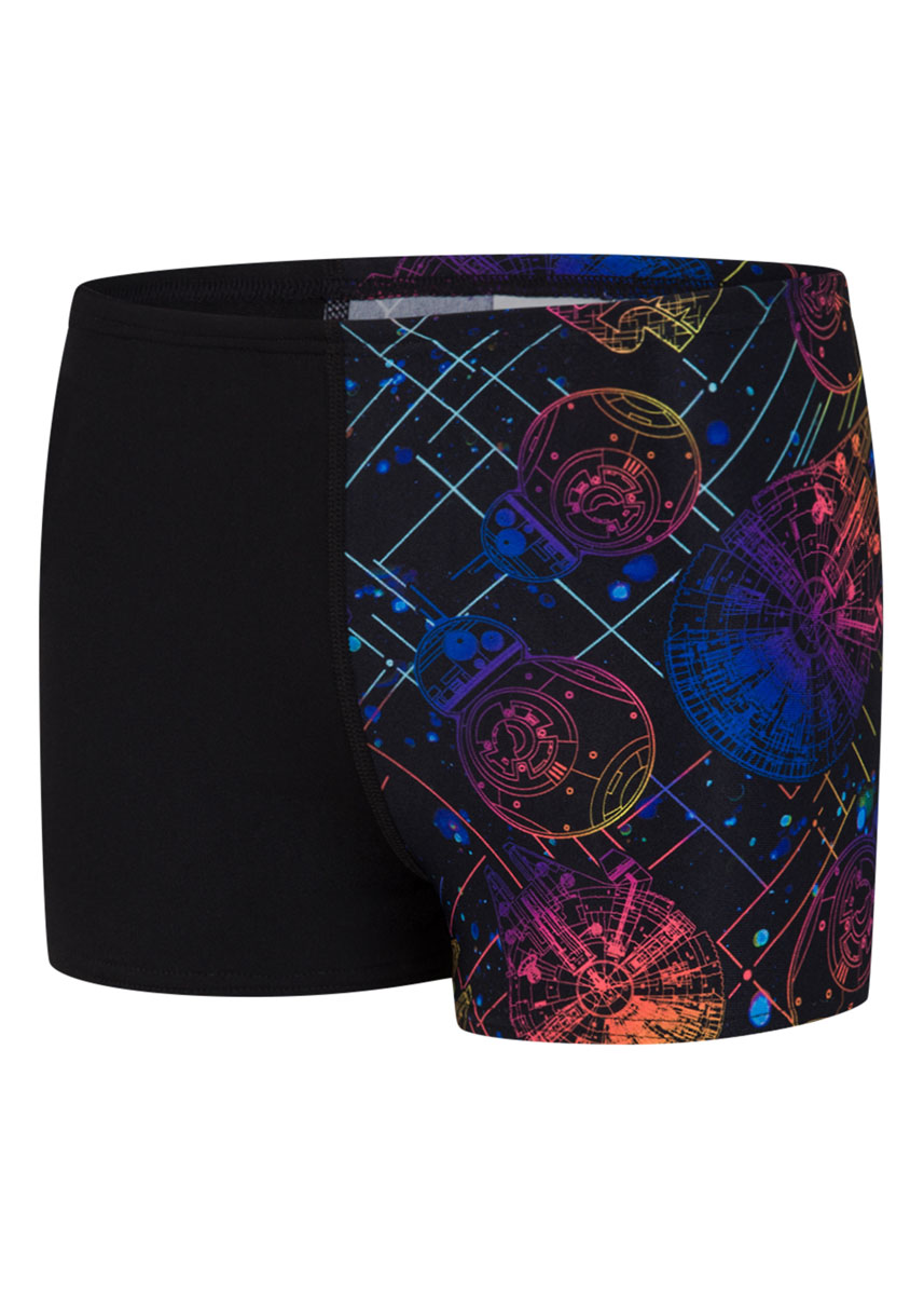 Speedo Boy's Star Wars Digital Allover 1 Leg Aquashort - Black / Cosmo / Phoenix Red-533070