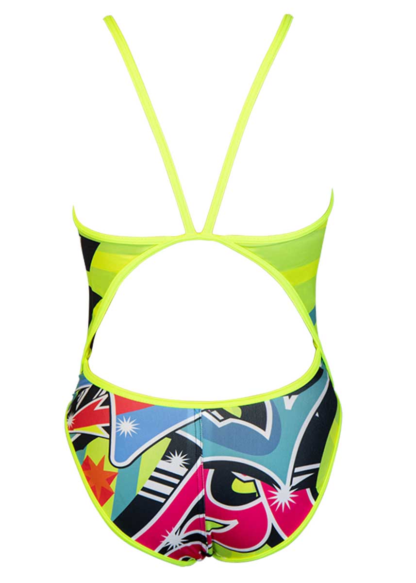Turbo Women's Grafitti Flour Swimsuit - Multicoloured-532201