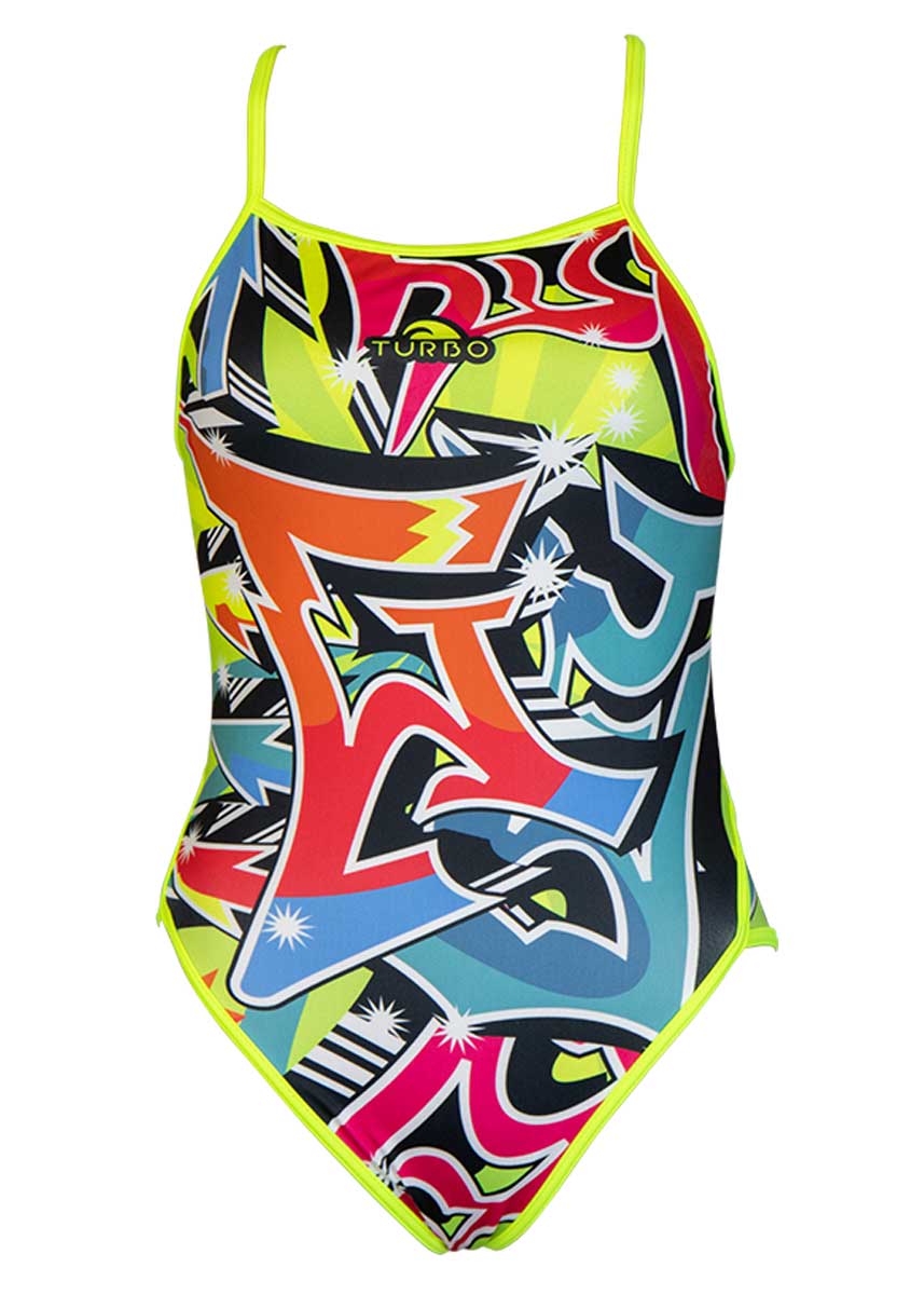 Turbo Women's Grafitti Flour Swimsuit - Multicoloured-532200
