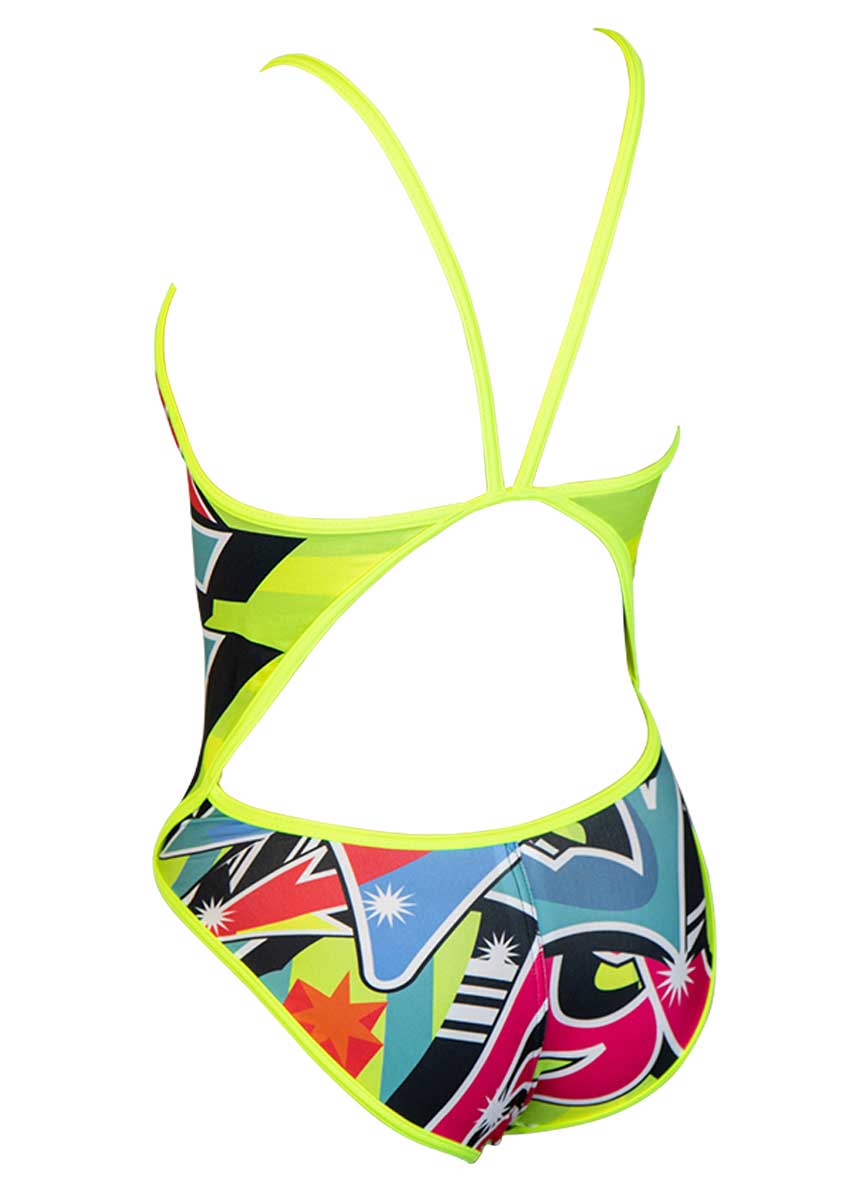 Turbo Women's Grafitti Flour Swimsuit - Multicoloured-532199