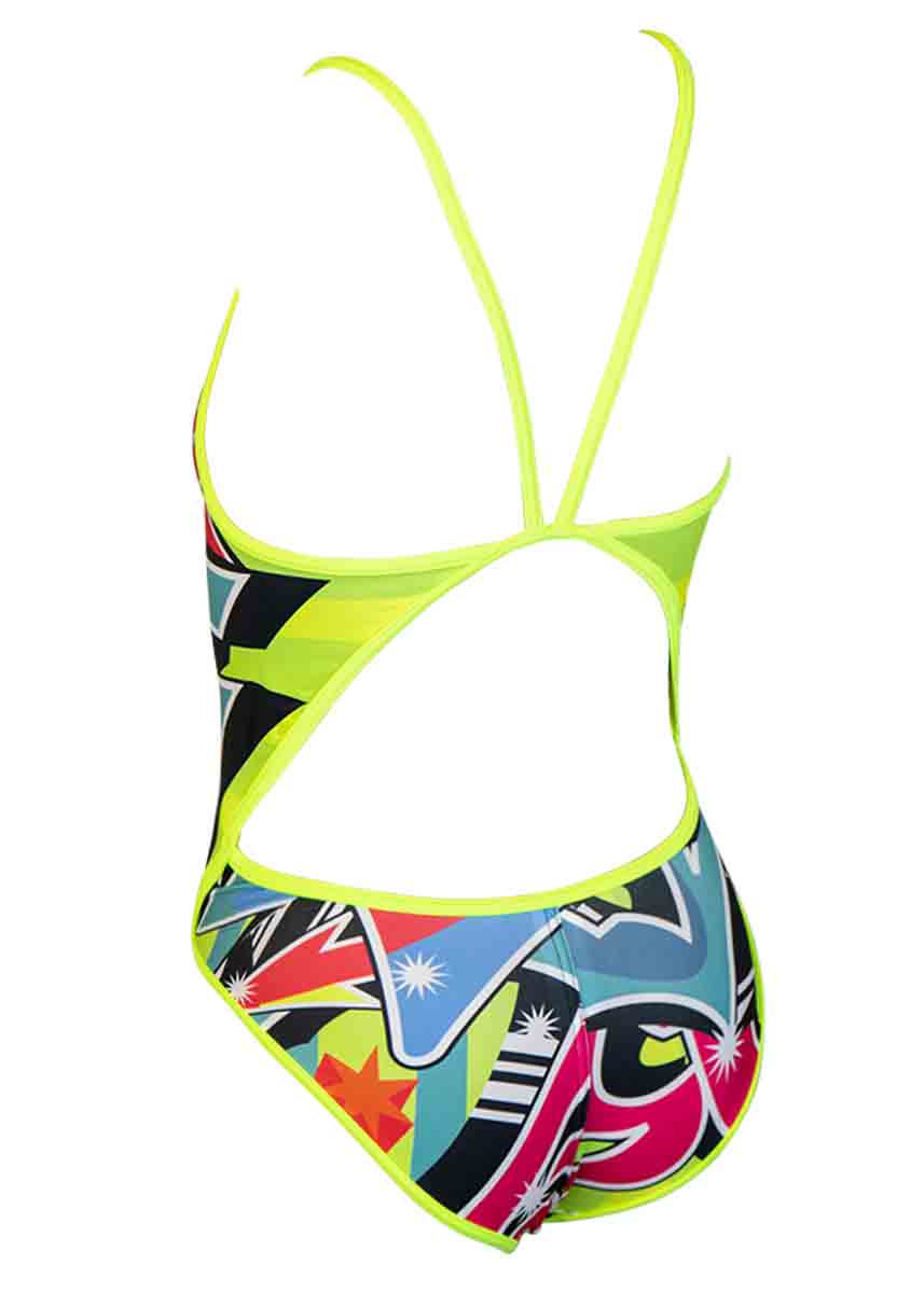 Turbo Girl's Grafitti Flour Swimsuit - Multicoloured-brand