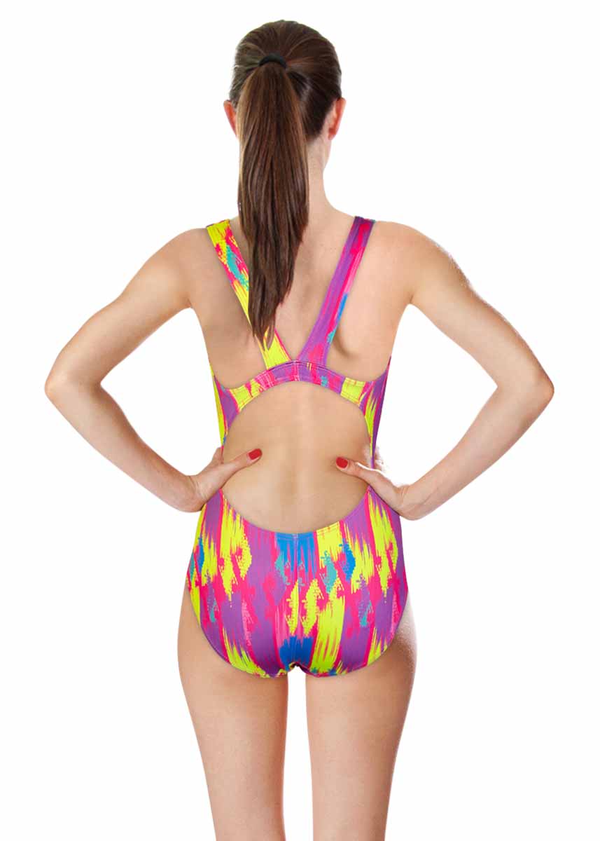 Turbo Women's Mesh Colour Swimsuit - Pink-brand