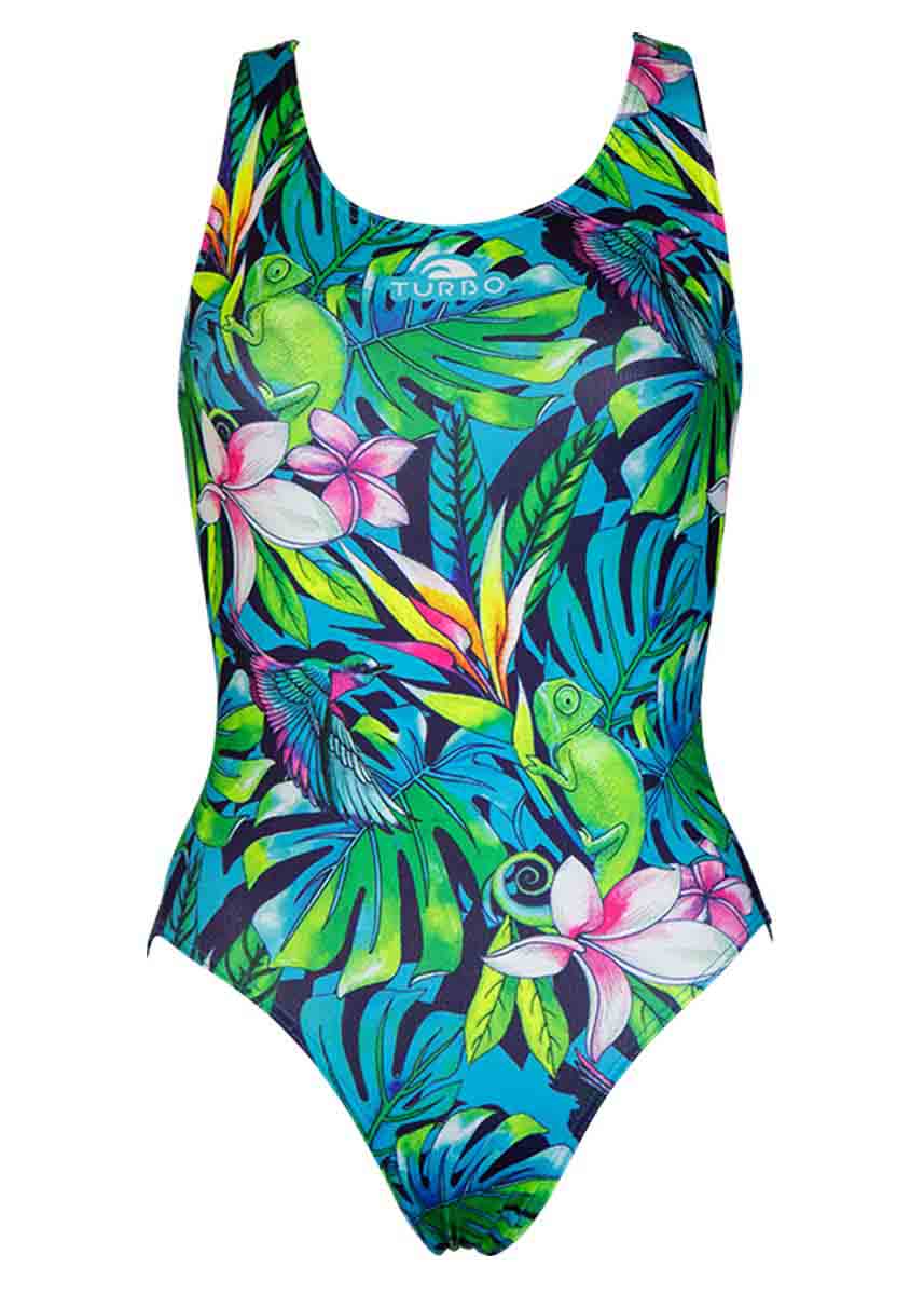 Turbo Women's Jungle Bird Swimsuit - Green-532213