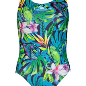 Turbo Girl's Jungle Bird Swimsuit - Green-0