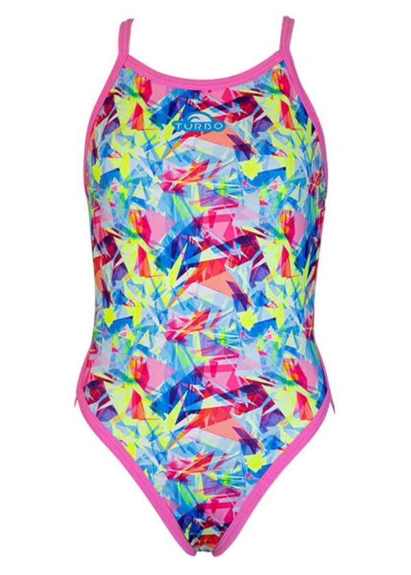Turbo Girl's Broken Hearts Swimsuit - Pink-0