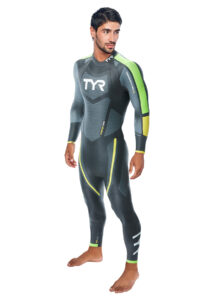 TYR Men's Category 5 Wetsuit - Black/Green/Yellow