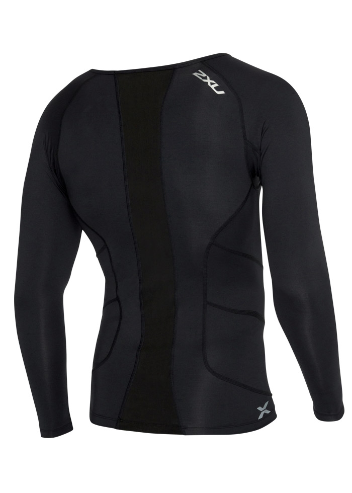 2XU Mens Long Sleeve Compression top - Black-brand