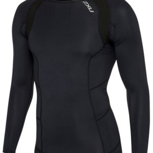 2XU Mens Long Sleeve Compression Top - Black / Silver