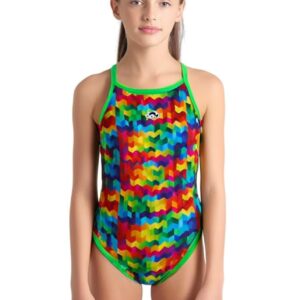 Turbo Girl's Colourful Swimsuit - Multicoloured-0