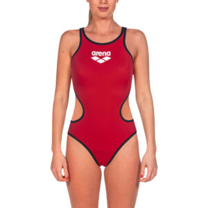 Arena Womens One Biglogo Swimsuit - Red / Black-0
