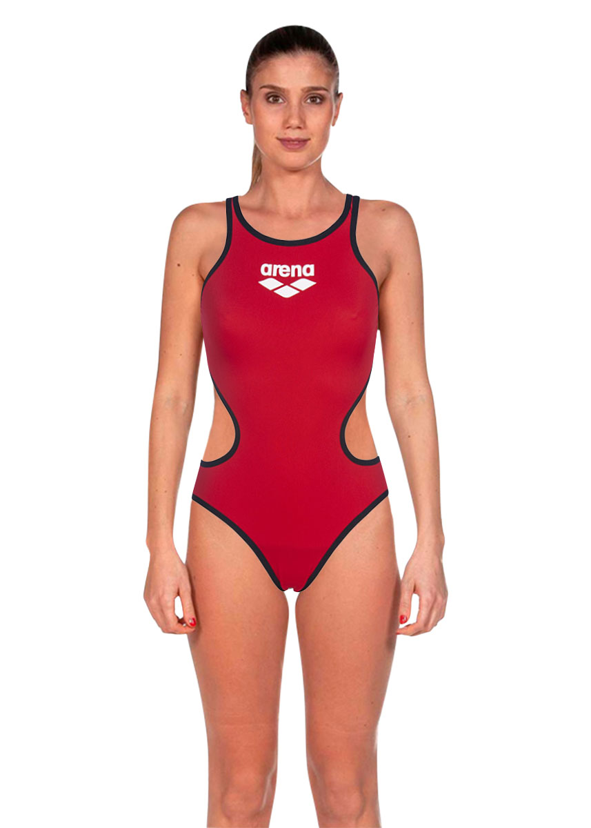Arena Womens One Biglogo Swimsuit - Red / Black-0