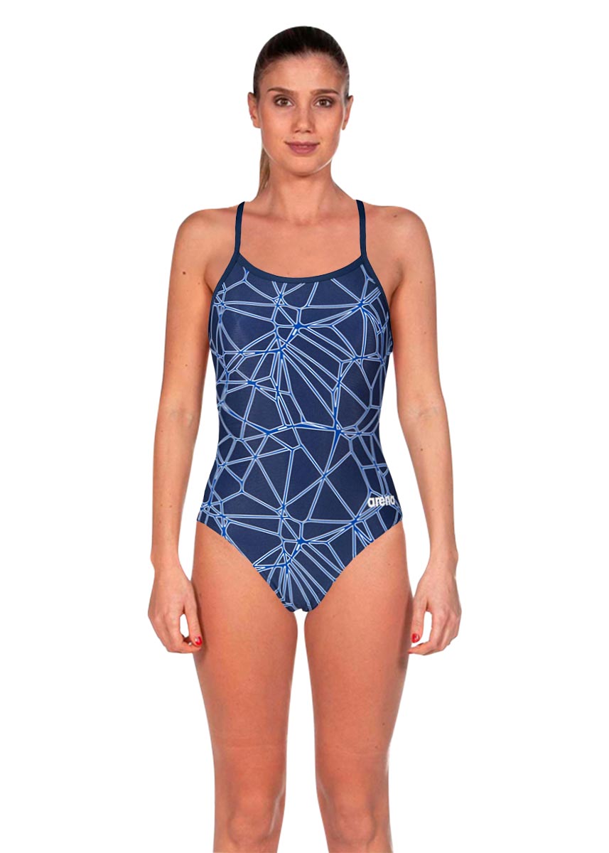 Arena Womens Carbonics Pro Challenge Back One Piece - Navy / Neon Blue-0