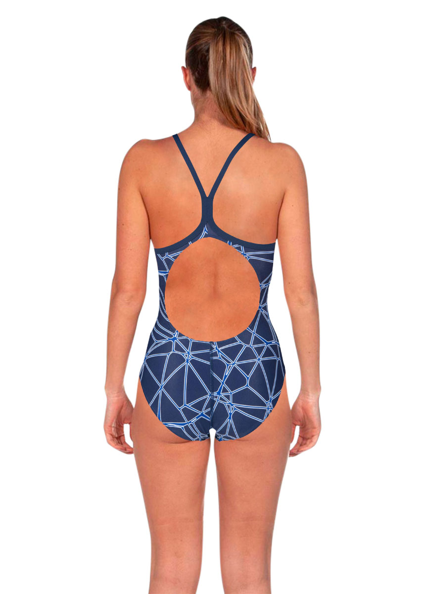 Arena Womens Carbonics Pro Challenge Back One Piece - Navy / Neon Blue-brand