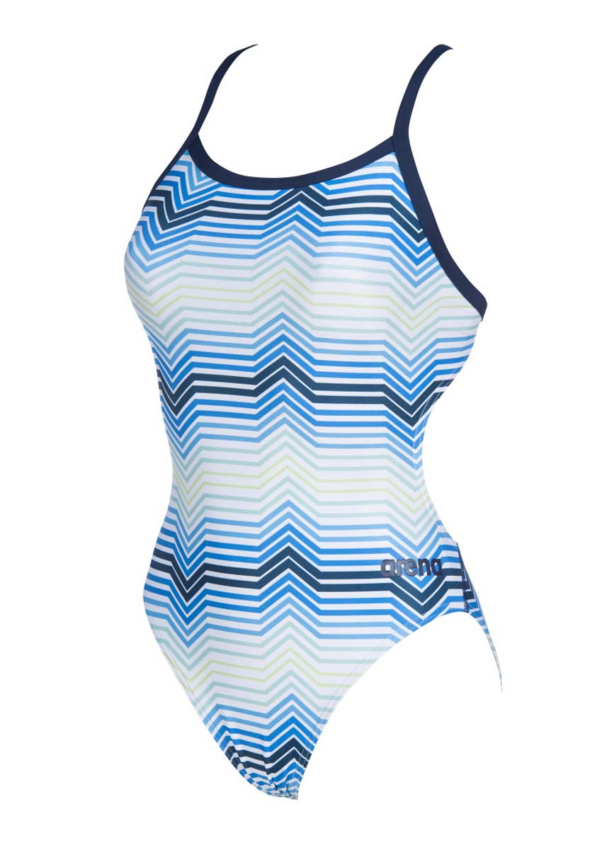 Arena Girls Stripes Challenge Back Swimsuit - Navy / White-534127