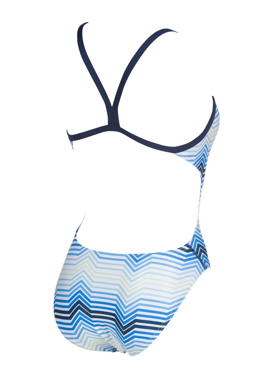 Arena Girls Stripes Challenge Back Swimsuit - Navy / White-534128
