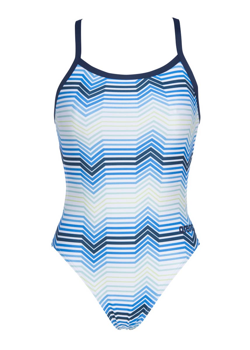 Arena Girls Stripes Challenge Back Swimsuit - Navy / White-534129