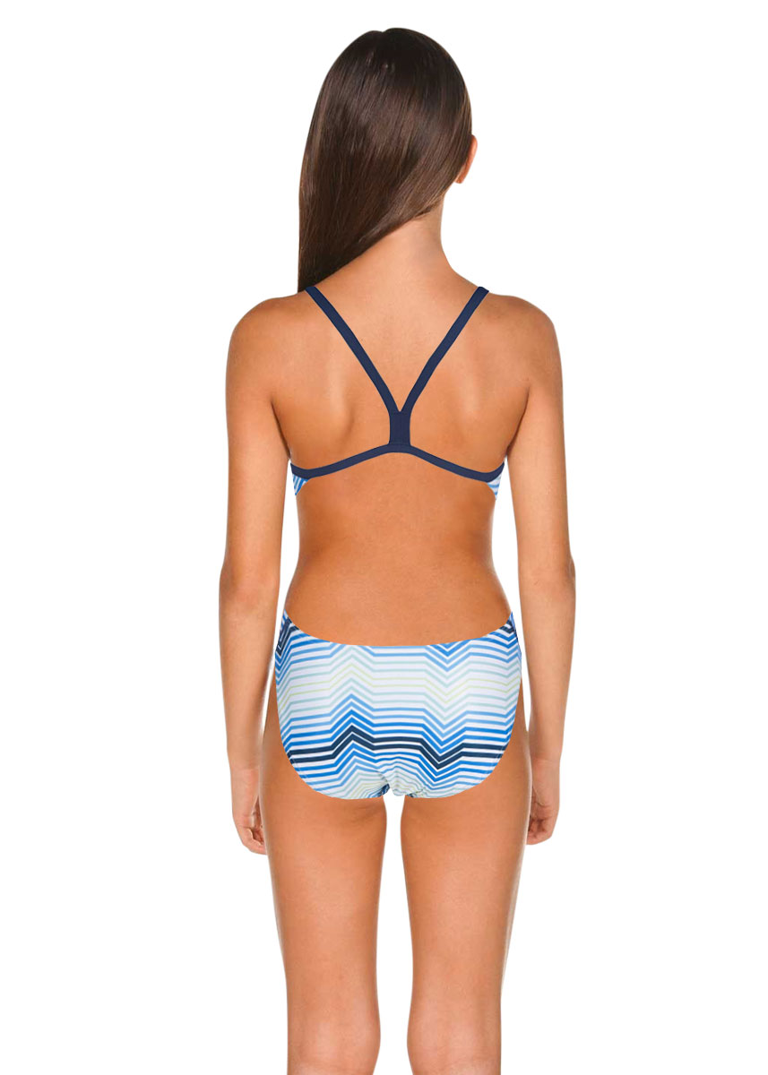 Arena Girls Stripes Challenge Back Swimsuit - Navy / White-brand