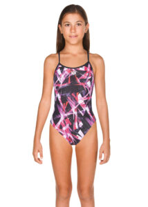 Arena Girls Night Lights Light Tech Swimsuit - Black / Pink