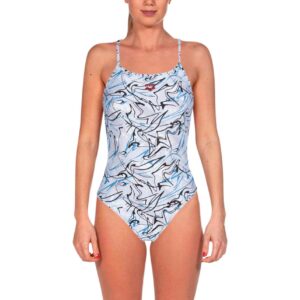 Arena Womens Floral Reversible Challenge Back Swimsuit - Multi / Black-0