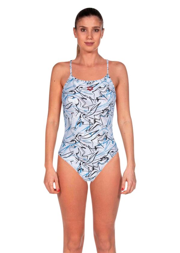 Arena Womens Floral Reversible Challenge Back Swimsuit - Multi / Black-0