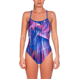 Arena Womens Shading Prism Booster Back Swimsuit - Neon Blue / Multi-0