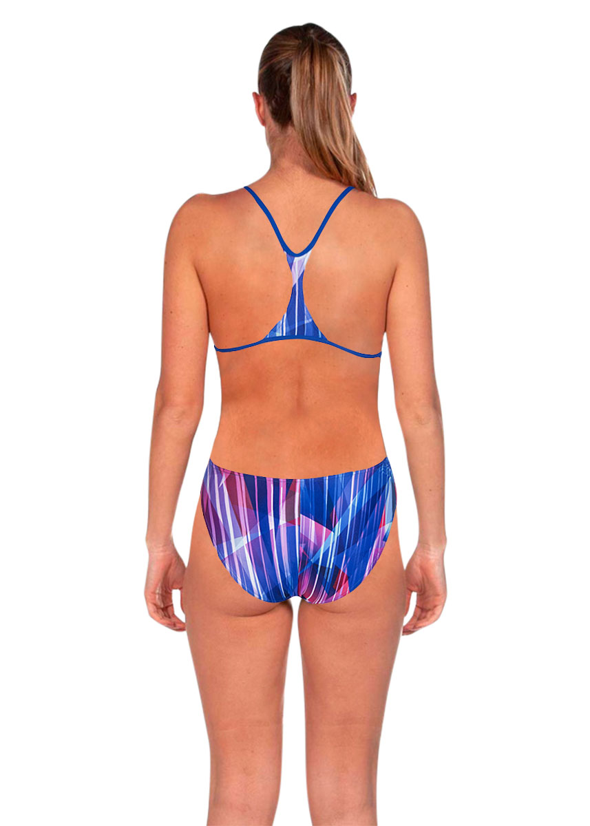 Arena Womens Shading Prism Booster Back Swimsuit - Neon Blue / Multi-brand