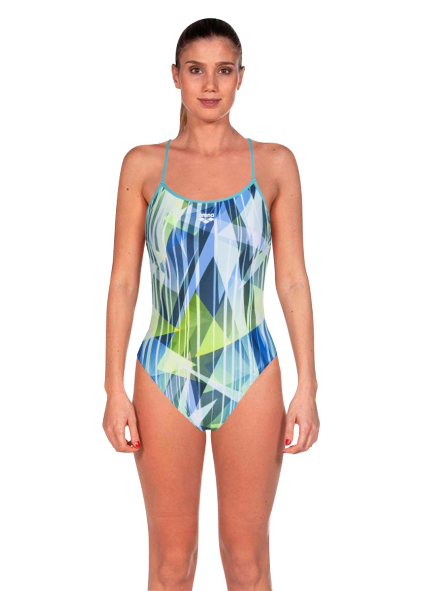 Arena Womens Shading Prism Booster Back Swimsuit - Mint / Multi-0