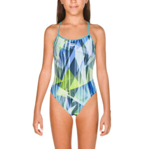 Arena Girls Shading Prism Booster Back Swimsuit - Mint / Multi-0