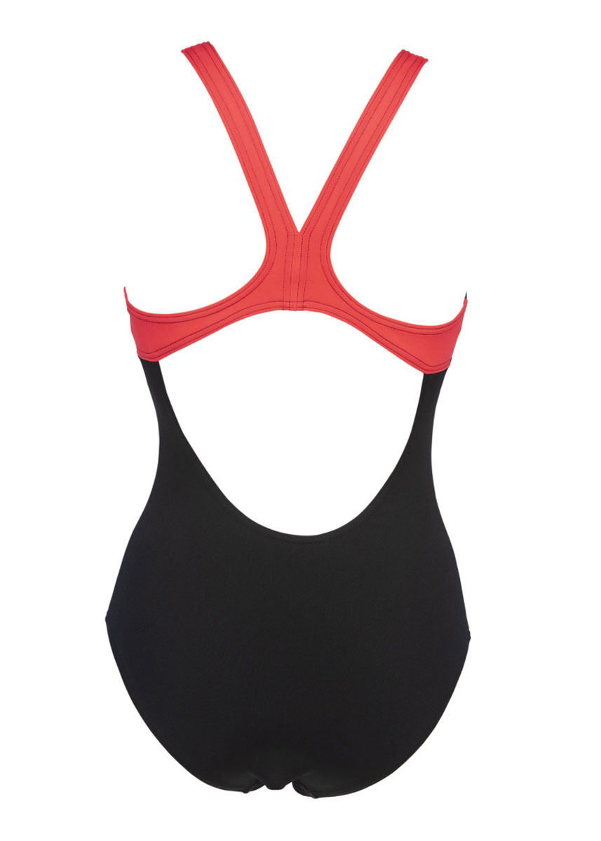 Arena Womens Optical Waves Swimsuit - Black / Fluo Red-533993