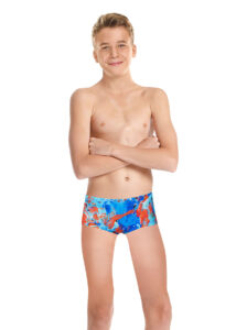 Speedo Boy's Allover Digital 14cm Trunk - Phoenix Red / Powder Blue