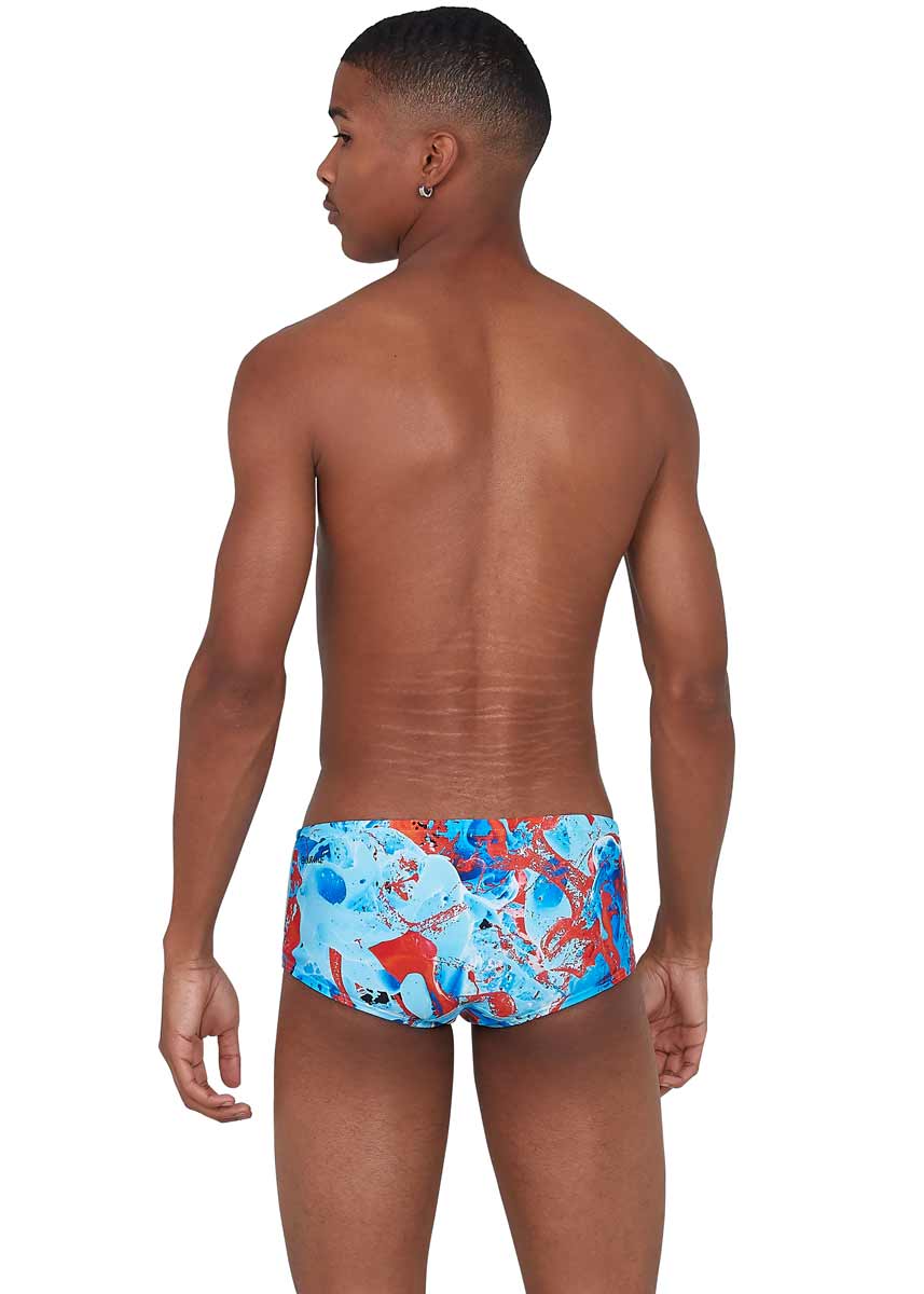 Speedo Men's Allover Digital 14cm Trunk - Phoenix Red / Powder Blue-brand