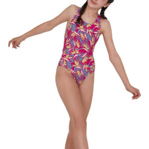 Speedo Girl's JunglePetal Allover Splashback Swimsuit-0