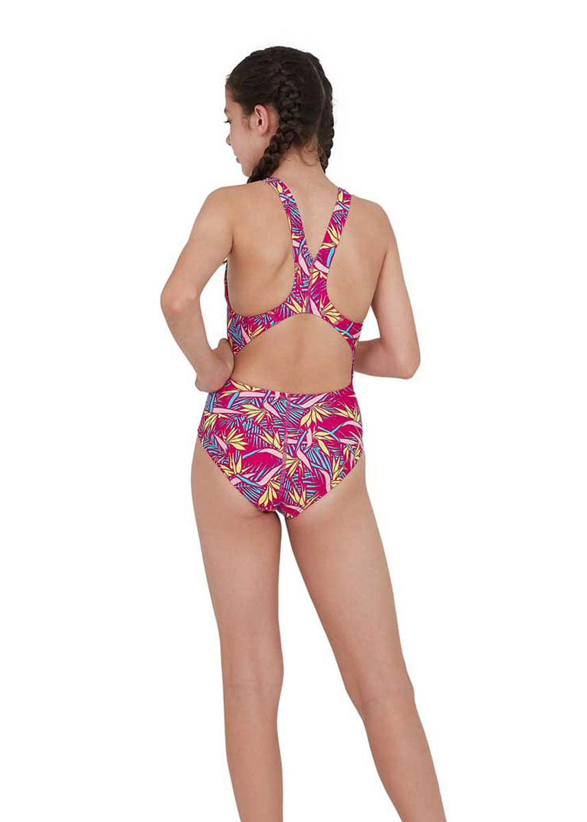 Speedo Girl's JunglePetal Allover Splashback Swimsuit-brand