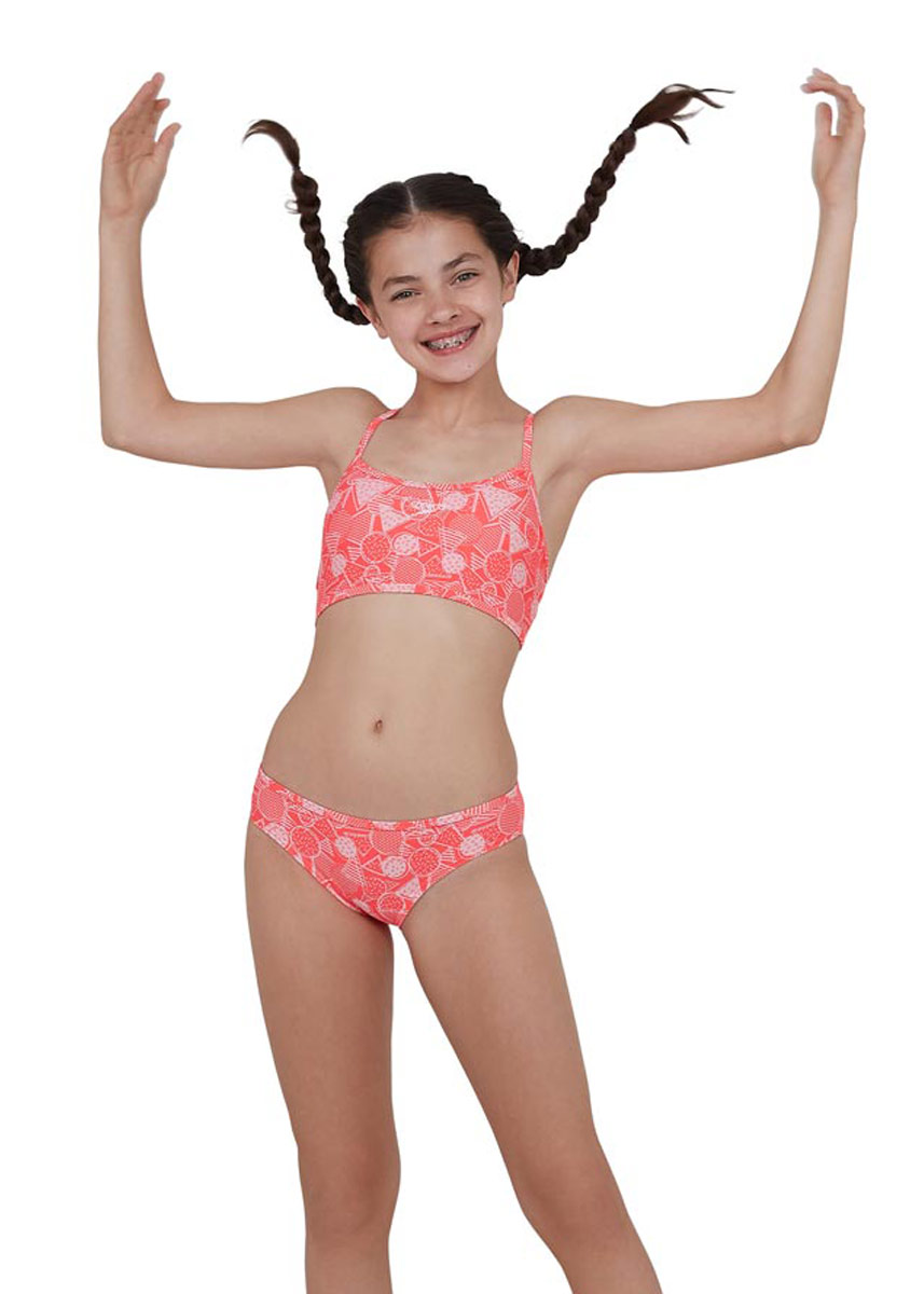 Speedo Girl's DazzleGeo Allover X Back Swim Bikini-534681