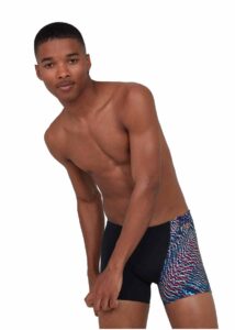 Speedo Men's Allover Digital V-Cut Aquashort - Speedo Black / Green Glow