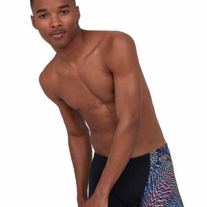 Speedo Men's Allover Digital V-Cut Aquashort - Speedo Black / Green Glow-0