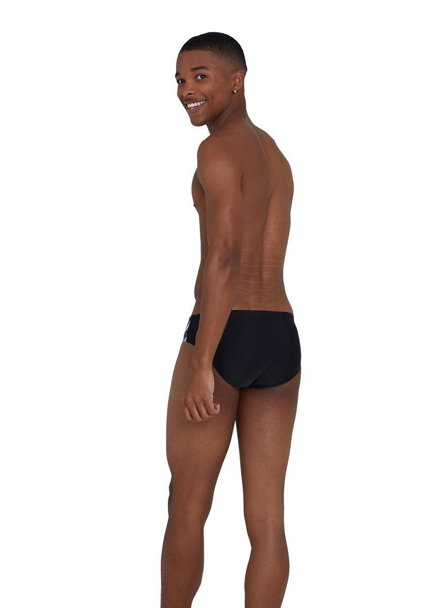 Speedo Men's Allover Digital 7cm Brief - Speedo Black / Lava Red-brand