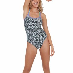 Speedo Women's ElectricStripe Allover Double Crossback Swimsuit-0