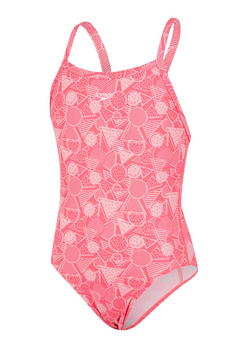 Speedo Girl's DazzleGeo Allover X Back Swimsuit-534460