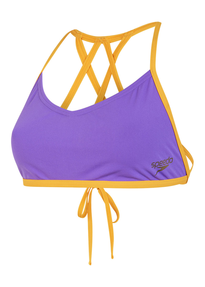 Speedo Women's Solid Freestyler Swim Bikini Top - Ultra Violet / Mango-534487