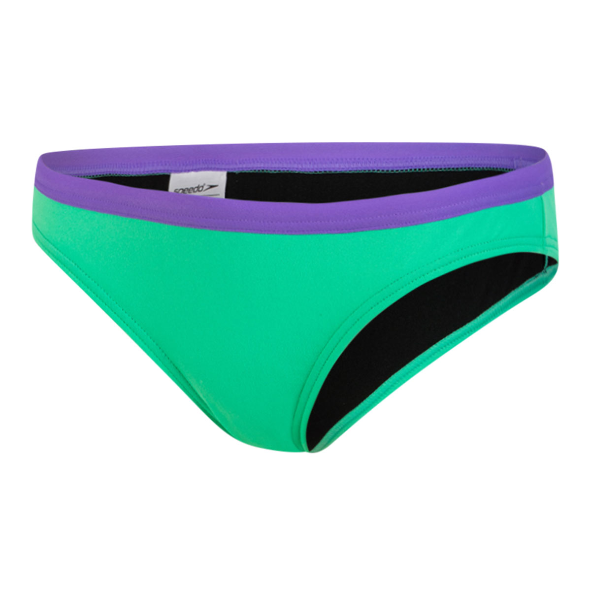 Speedo Women's Solid Swim Bikini Brief - Green Glow / Ultra Violet-534509
