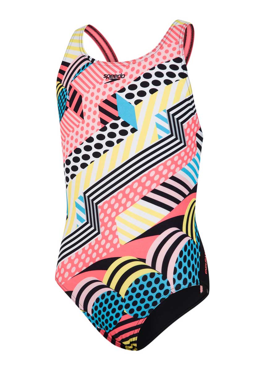 Speedo Girl's DazzleSpark Digital Placement Leaderback Swimsuit-534513