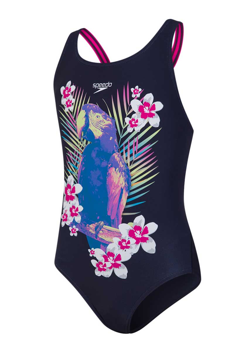 Speedo Girl's JungleGlow Digital Placement Leaderback Swimsuit-534516