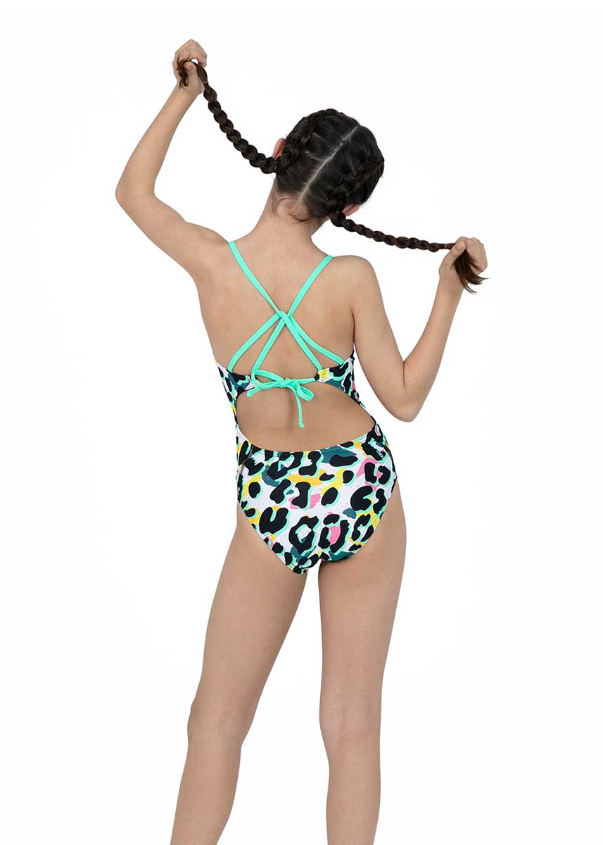 Speedo Girl's JungleSpeak Allover Tieback Swimsuit-brand
