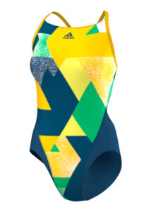 Adidas Women's Rio Art Energy Swimsuit - Mineral Blue / Equipment Yellow
