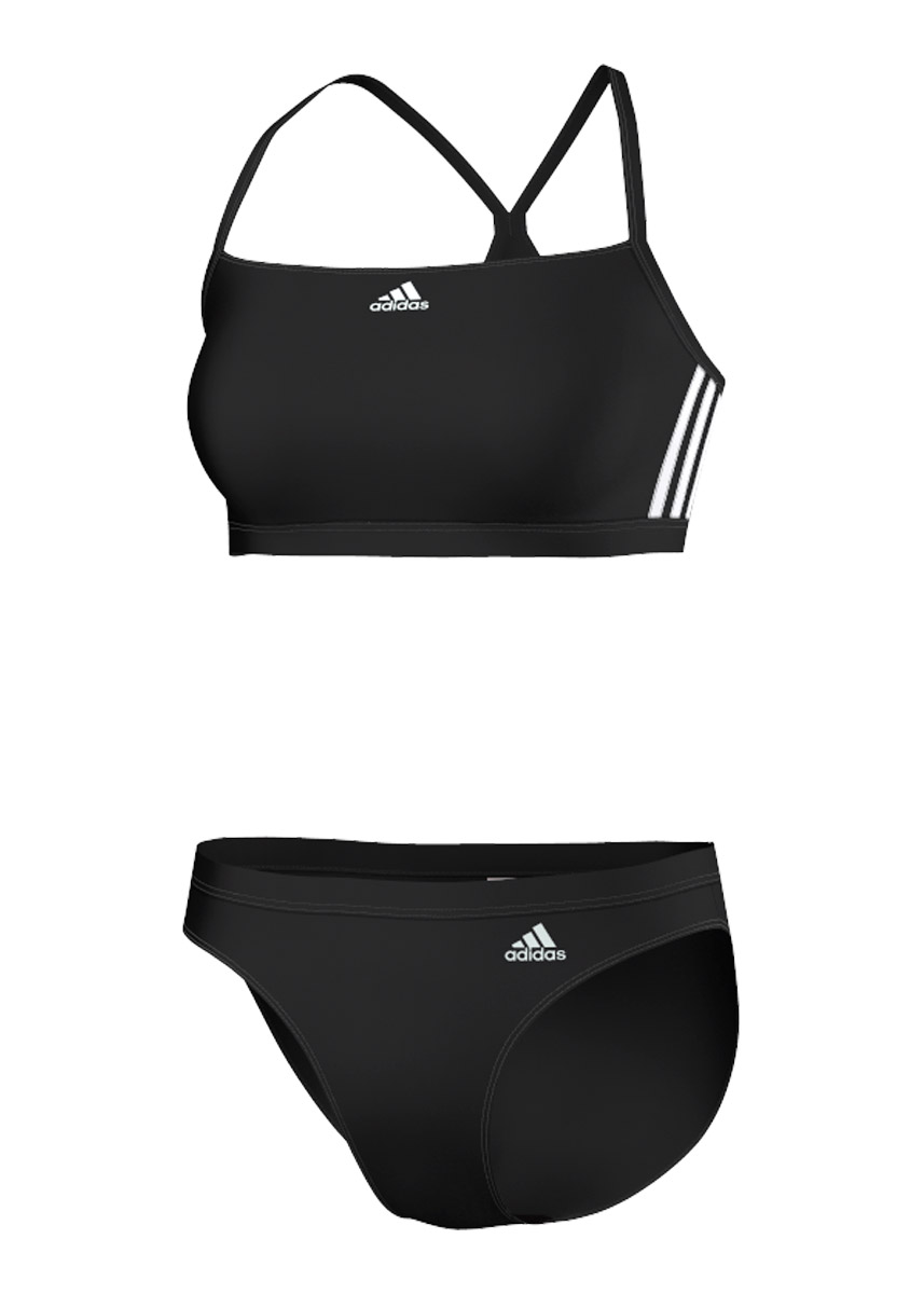Adidas Women's Infinitex 3-stripes Swim Bikini - Black / White-0