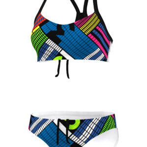 Adidas Girls Pulse Graphic Swim Bikini - Black / Shock Blue-0